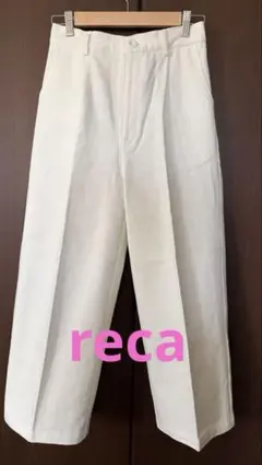 reca センタープレスワイドパンツ　ホワイト