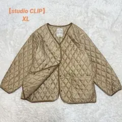 【美品studio CLIP】キルティングジャケット コート ノーカラーXL