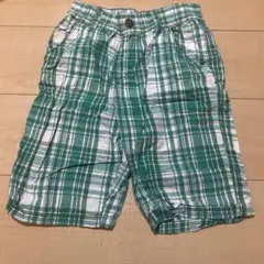 緑と白のチェック柄 半ズボン 140cm