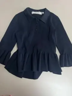 【美品】GU リブポロセーター(7分袖) by rokh ネイビー M