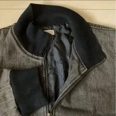 デニムブルゾン　中綿　キルティング　ブラックデニム　ジャンパー　ジャケット