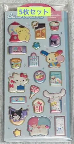 サンリオキャラクターズ パールマシュマロシール 5枚セットのサムネイル