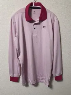 Mizuno 長袖ゴルフシャツ M ピンク/赤