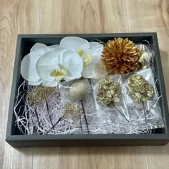 結婚式　成人式　前撮り　和装髪飾り　胡蝶蘭　金箔