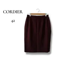 CORDIER レディース　ひざ丈タイトスカート　赤茶　42 ウール　日本製のサムネイル