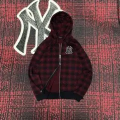 archive double zip hoodie　オンブレチェック　パーカー