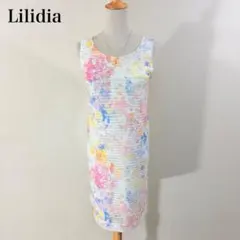 Lilidia リリディア ノースリーブ 水彩画フラワー プリント花柄ワンピースのサムネイル