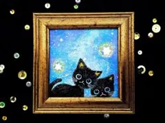 手作り額付き銅版画応用絵画 title「未來ニャンコ」 - メルカリ