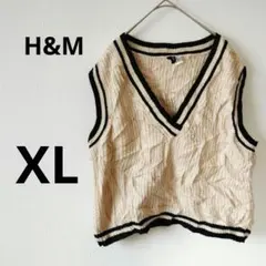 H&M ニットベスト XL ユニセックス　レイヤード　シンプル　ニット　リブ
