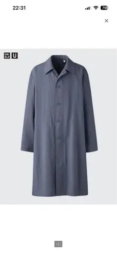 UNIQLO U オーバーサイズステンカラーコート 2025SS グレー