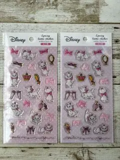 セリア　Disney マリー エポキシラメシール 2シートセット