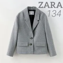 ZARAキッズ 新品 ハウンドトゥースブレザージャケット 134 千鳥格子スーツ