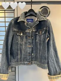 バーバリーブルーレーベル デニムジャケット 38 インディゴ染め ノバチェック