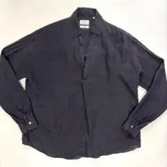 A19517 美品 ARCODIO リネンサファリシャツ ブラックL - メルカリ