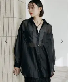 新品/PAGEBOY 「接触冷感イージーケア」クルケアシアーシャツ ブラックのサムネイル
