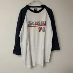 90s USA製 old STUSSYラグランカットソーTシャツ Lのサムネイル