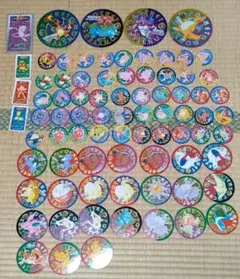 【当時物】レトロ　ポケモン　丸メン　メンコ　角メン　リザードン　ミュウ　レアのサムネイル