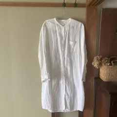 無印良品　リネン　シャツワンピース