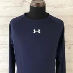 アンダーアーマー インナーシャツ ワンポイントロゴ ロンT ネイビー 05