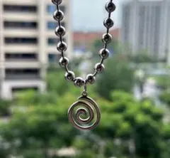 SOL ロゴ　ネックレス　ボールチェーン　y2k シルバー　希少