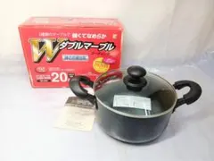 ダブルマーブル　両手鍋　20cm IH ガラス蓋　ダブルマーブル加工のサムネイル