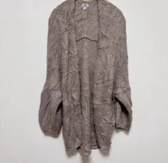 W. ドルマンスリーブ ✨ニットカーディガン S/M ラメ入　ブラウン系