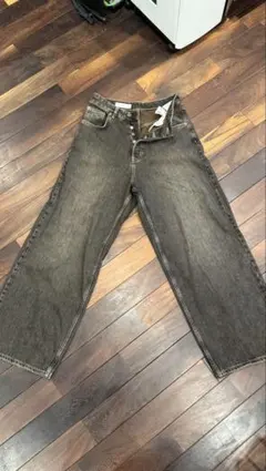 ZARA ブラウン　ワイドレッグ デニム