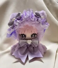 おすわりぬい服 12-13-14cmちびぐるみ 紫　白　猫