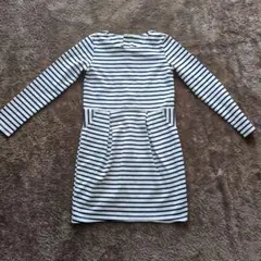 H&M ストライプ柄 長袖ワンピース 134/140