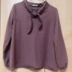 GLACIER [S] ブラウス リボン パープル 長袖 紫