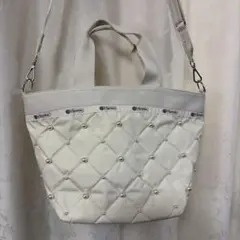 最終値下げ LeSportsac パール ショルダーバッグ ホワイト - メルカリ