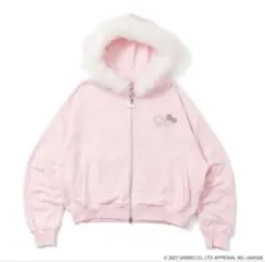 即時発送black pink マイメロディ L ハート型プリント パーカー - メルカリ