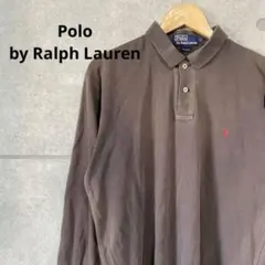 ポロ　ラルフローレン　ポロシャツ　ラガーシャツ　長袖　コットン　フェード　L