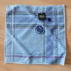 POLO ハンカチ タオルハンカチ ブルー チェック柄のサムネイル