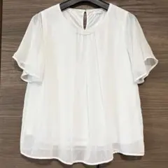 GLACIER ビジュー付き総柄シフォンブラウス