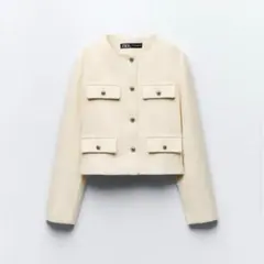 zara フラップクロップドジャケット