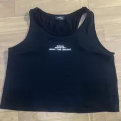 DIESEL タンクトップ ブラック ロゴプリント