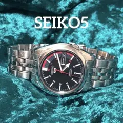 希少！SEIKO5 セイコー5 腕時計　稼動品　シルバー　黒文字盤
