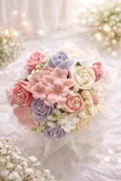 本物の花みたいなキャンドルブーケ｜ソイワックス100%