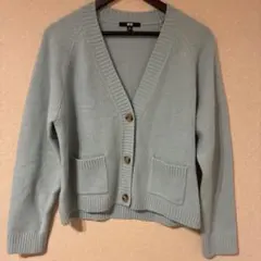 UNIQLO ユニクロ ミントグリーン Vネック カーディガン M