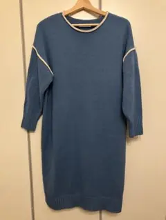 アウトリンキング ニットワンピース Fサイズ 青