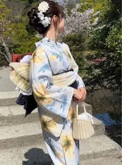 GRL 水彩 花柄 浴衣セット 帯　浴衣　グレイル　夏祭り　花火大会