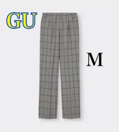 GU【ハイウエストストレートスラックス】グレー Mサイズ