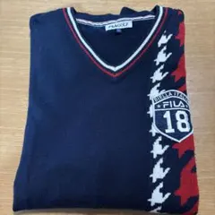 FILA GOLF ネイビーVネック セーター LL