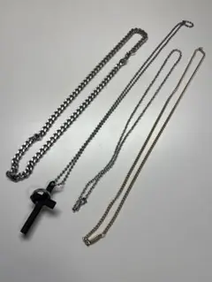 シルバー ブラック ゴールド ネックレス 4本セット