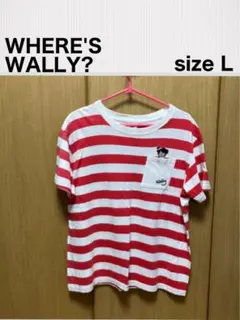WHERE'S WALLY? ウォーリーを探せ 半袖ボーダーTシャツL 紅白