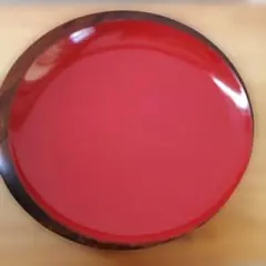 赤い漆塗りの木製盆 約27cmのサムネイル