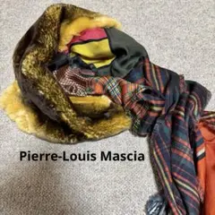美品 ピエールルイマシア 大判ストール シルク100% カシミヤ混 マルチカラー Pierre-Louis Mascia ピエールルイマシア マフラー ストール