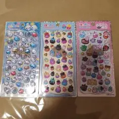 正規品　あわわちゃん　ほっぺちゃん　プチドロップステッカー　3点　カミオジャパン