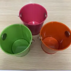 金属製　カラフル　バケツ　3個セット　ミニミニサイズ